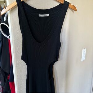 Abercrombie & Fitch Black Cutout Bodycon Sweater Dress